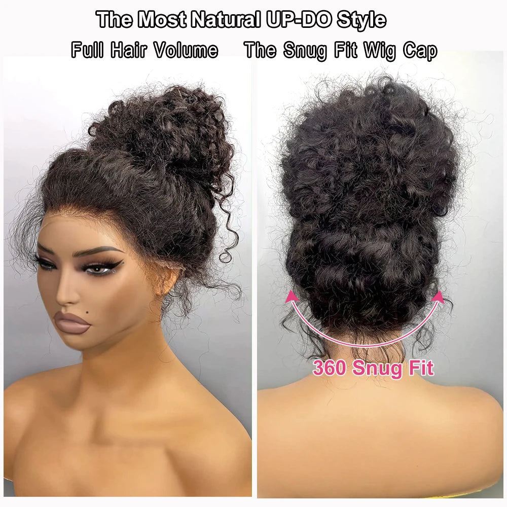 250% Density 360 HD Lace Wig – 30 Inch Deep Wave Glueless Human Hair Wig