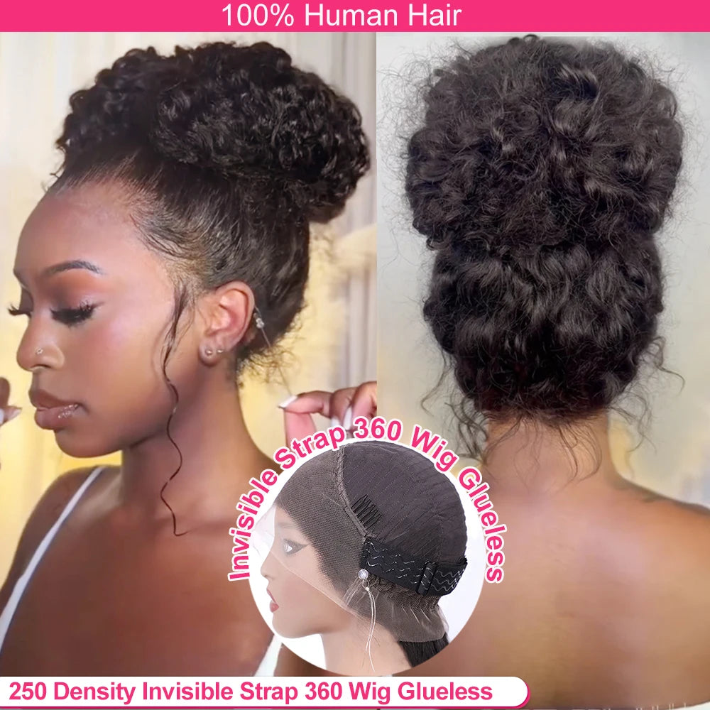 250% Density 360 HD Lace Wig – 30 Inch Deep Wave Glueless Human Hair Wig