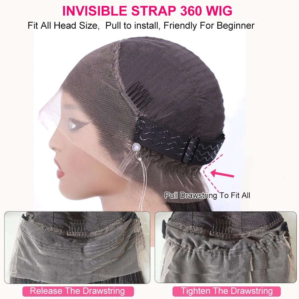 250% Density 360 HD Lace Wig – 30 Inch Deep Wave Glueless Human Hair Wig