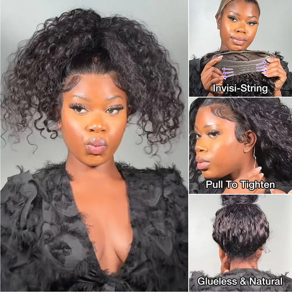 250% Density 360 HD Lace Wig – 30 Inch Deep Wave Glueless Human Hair Wig