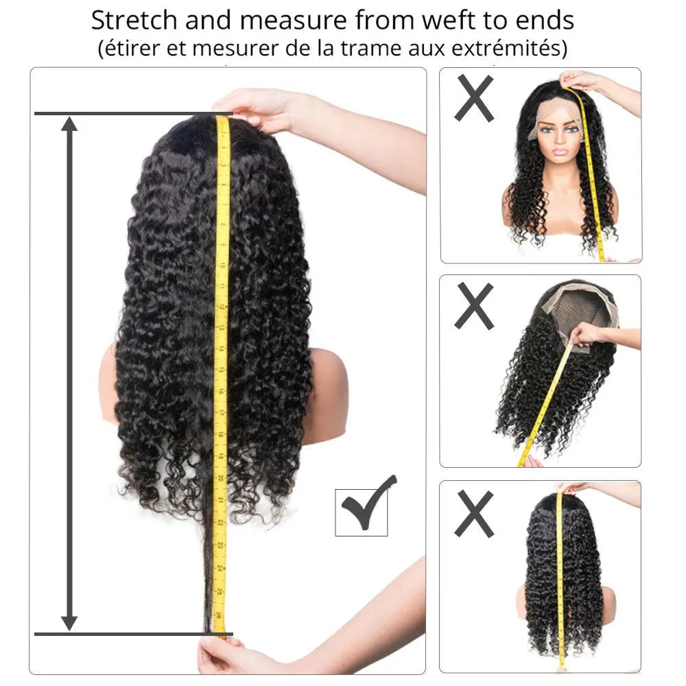 Water Wave Lace Front Wig – Long Curly Human Hair 4x4, 5x5, 13x4, 13x6 or 360 HD Lace Closure Wig for Women