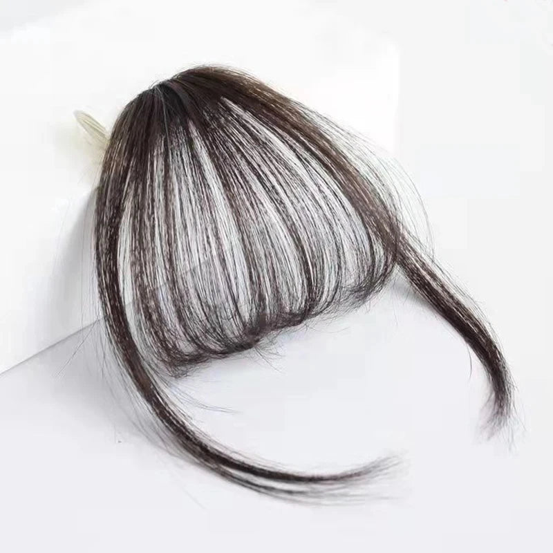 Clip-in Wispy Bangs Hairpiece – Synthetic Fringe with Temples, Curved Bangs for Women