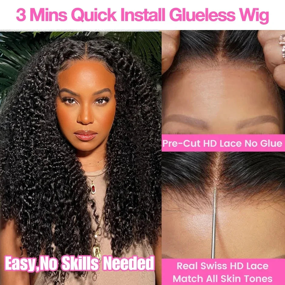 Kinky Curly 13x6 HD Lace Frontal Wig – 100% Human Hair | Glueless 4C Afro Curly Wig