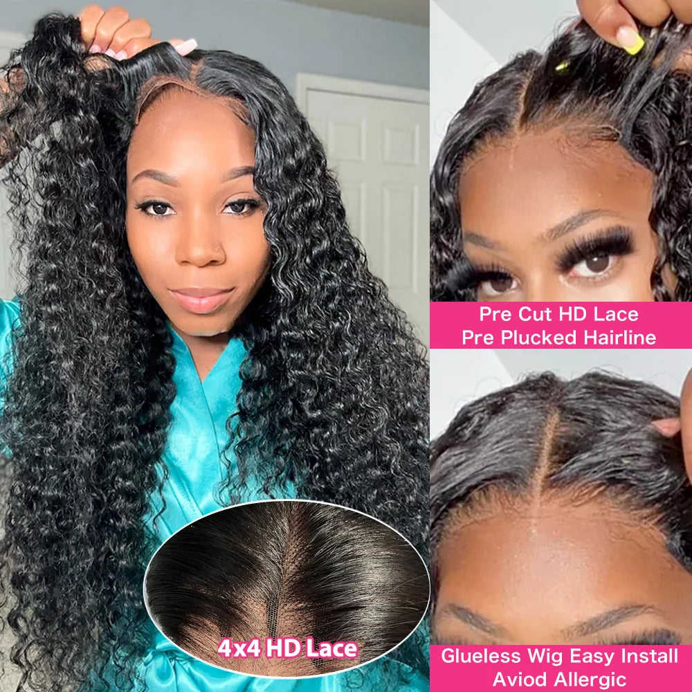 Kinky Curly 13x6 HD Lace Frontal Wig – 100% Human Hair | Glueless 4C Afro Curly Wig