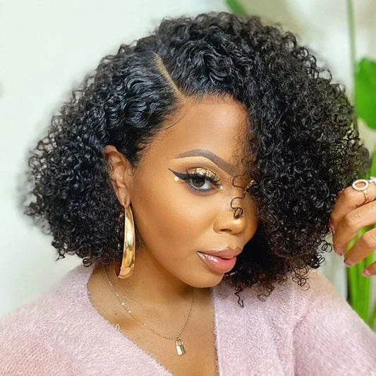 Kinky Curly Bob Lace Front Wig – Glueless Brazilian Human Hair Wig
