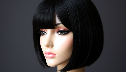 Elevate Your Look with the Timeless Black Bob Wig with Fringe