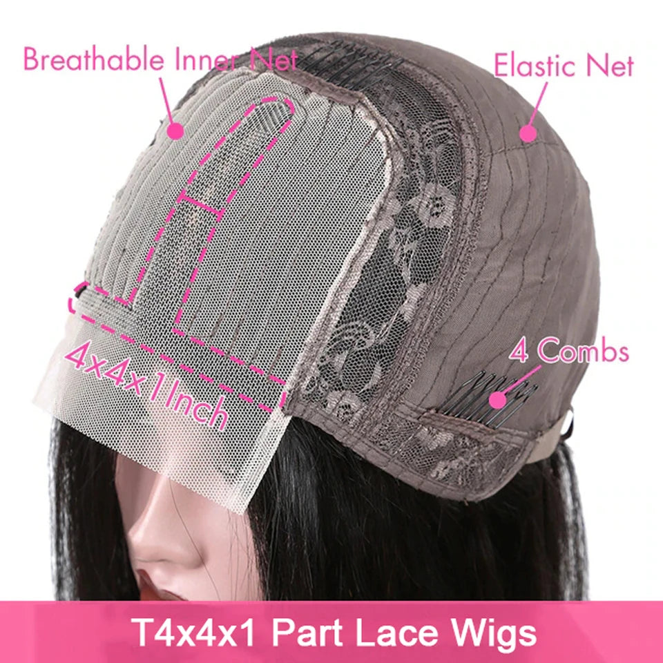 Kinky Curly Bob Wig – 100% Human Hair, 8–16 Inch Pre-Plucked T-Part Lace Wig for Women & Girls