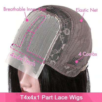 Kinky Curly Bob Wig – 100% Human Hair, 8–16 Inch Pre-Plucked T-Part Lace Wig for Women & Girls