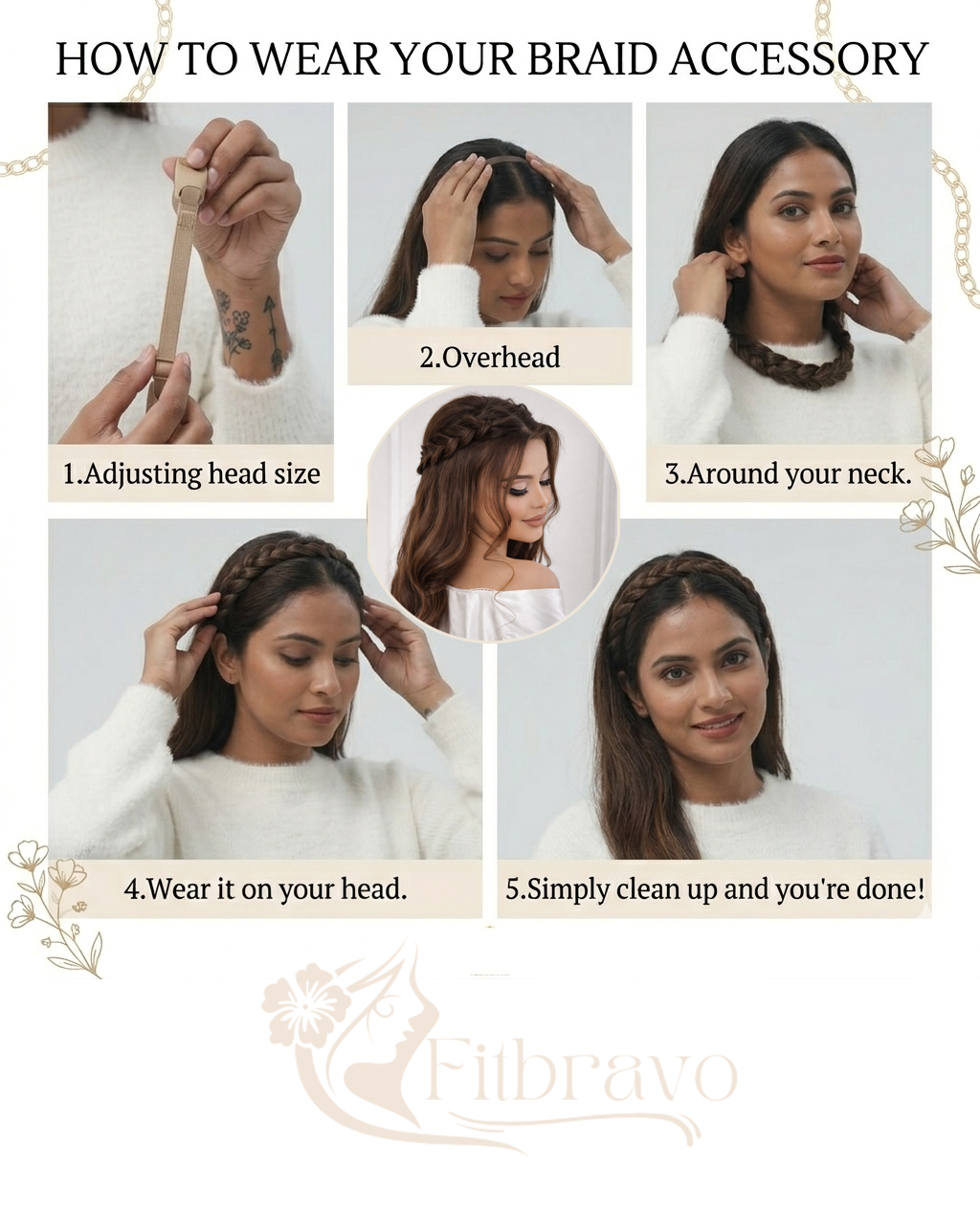 fitbravo™ - Braided Headband - Lizzy - Sun Kissed