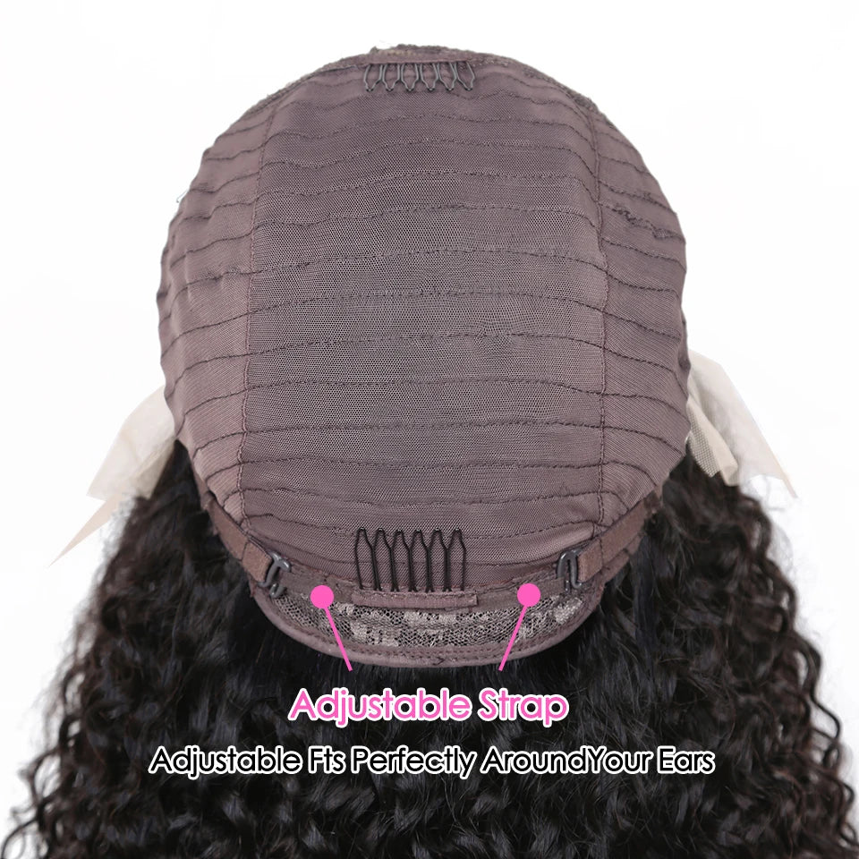 Kinky Curly Bob Wig – 100% Human Hair, 8–16 Inch Pre-Plucked T-Part Lace Wig for Women & Girls