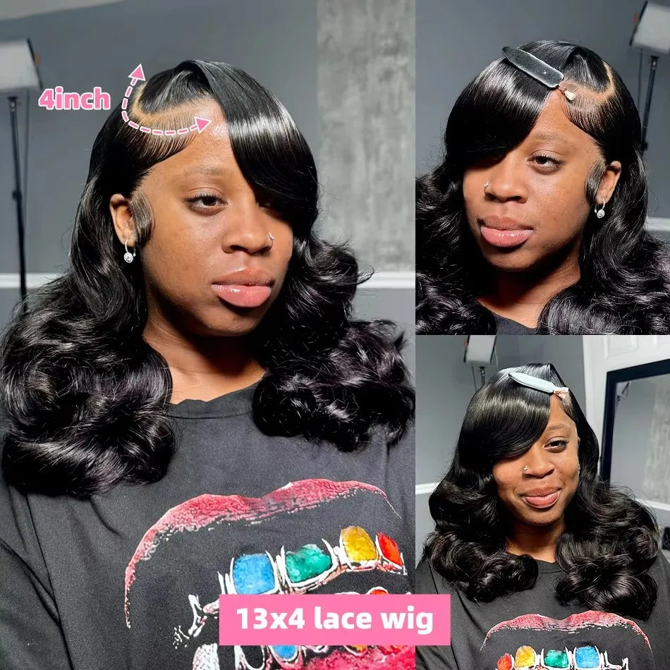 Linktowig 250% Density Body Wave Bob Wig – 13x6 & 13x4 HD Lace Front Human Hair Wig