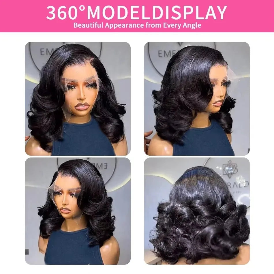 Linktowig 250% Density Body Wave Bob Wig – 13x6 & 13x4 HD Lace Front Human Hair Wig