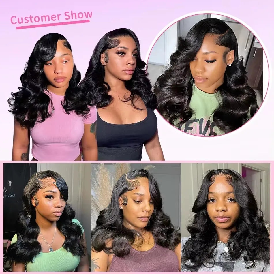 Linktowig 250% Density Body Wave Bob Wig – 13x6 & 13x4 HD Lace Front Human Hair Wig