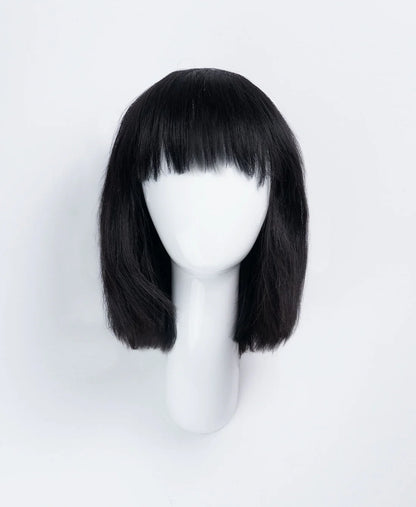 10" Jet  Black Bob Wig with Fringe – Stylish & Versatile Hairpiece